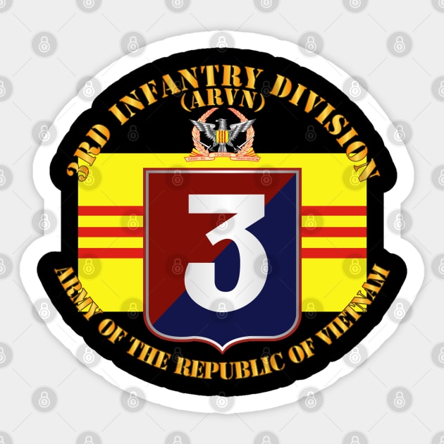 ARVN - 3rd Infantry Div - ARVN - Flag - Army Crest Sticker by twix123844